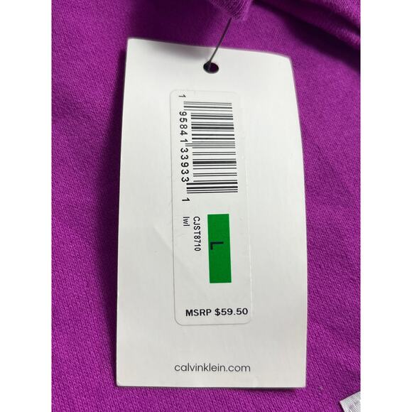 NWT Calvin Klein Jeans Cropped Fleece Hoodie Size Large - Picture 4 of 7